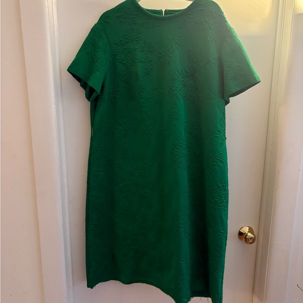 Vintage Together Green Textured Midi Dress